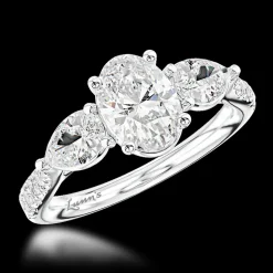 Three Stone 0.50ct E SI1 Diamond Platinum Ring