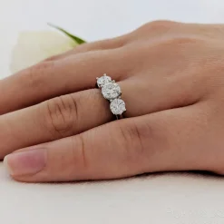 Three Stone 0.41ct E SI1 Diamond Platinum Ring