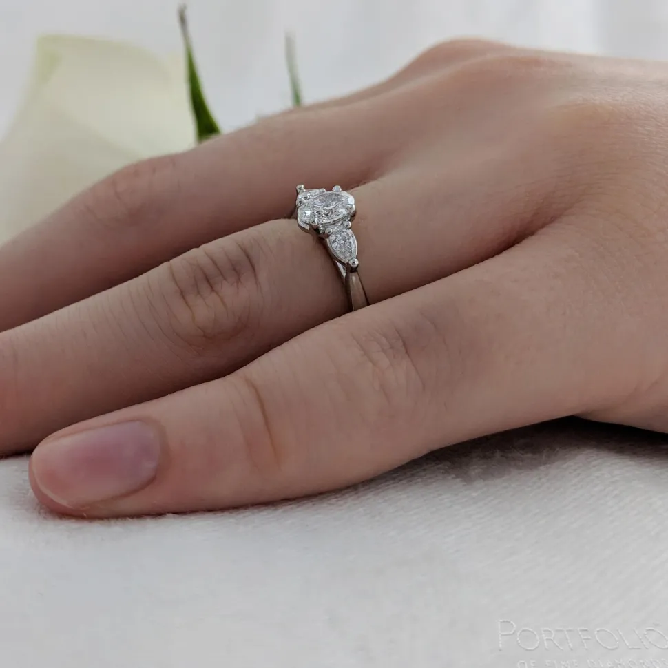 Three Stone 0.42ct E SI1 Diamond Platinum Ring