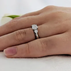 Three Stone 0.50ct E SI1 Diamond Platinum Ring