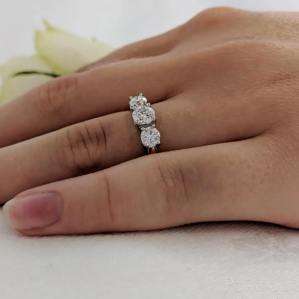 Three Stone 0.40ct E SI1 Diamond Platinum Ring