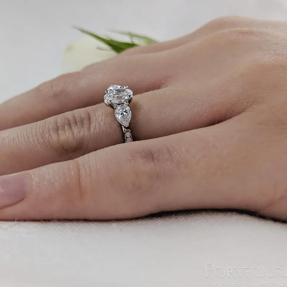 Three Stone 0.50ct E SI1 Diamond Platinum Ring