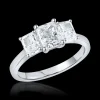 Three Stone 0.90ct E VS1 Diamond Platinum Ring