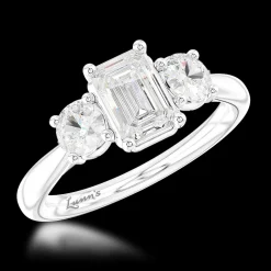 Three Stone 1.01ct F IF Diamond Platinum Ring