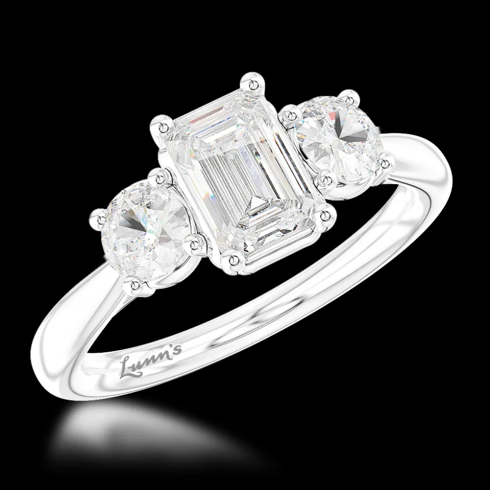 Three Stone 1.01ct F IF Diamond Platinum Ring
