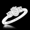 Three Stone 0.50ct F SI1 Diamond Platinum Ring