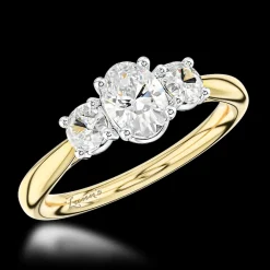Three Stone 0.50ct F SI1 Diamond Yellow Gold/Platinum Ring