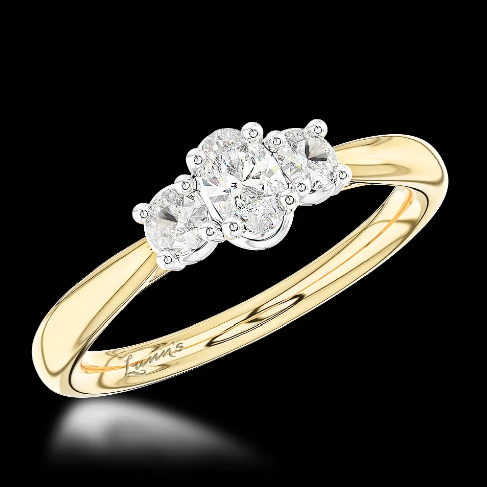 Three Stone 0.20ct F SI Diamond Yellow Gold/Platinum Ring