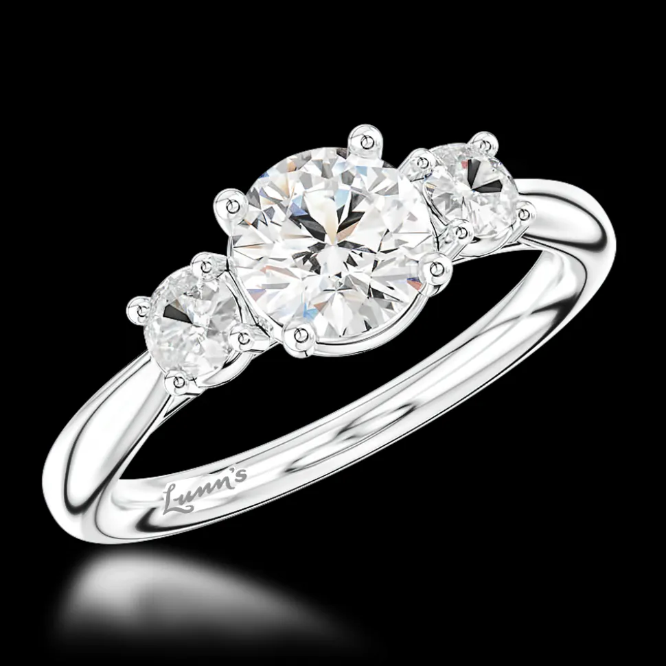Three Stone 0.70ct F SI1 Diamond Platinum Ring