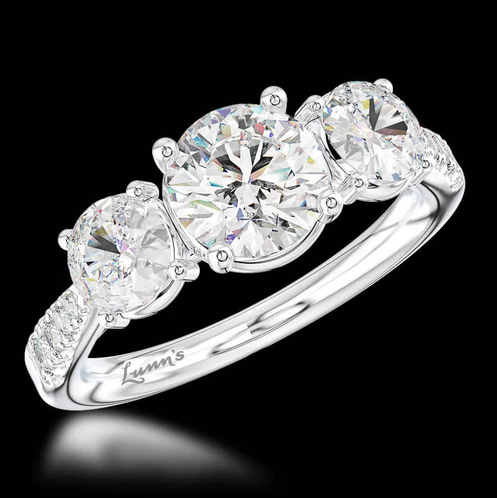 Three Stone 0.80ct F SI1 Diamond Platinum Ring