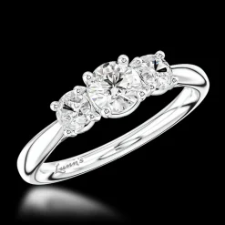 Three Stone 0.50ct F SI2 Diamond Platinum Ring