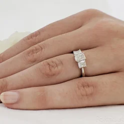 Three Stone 0.60ct F SI1 Diamond Platinum Ring