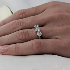 Three Stone 0.50ct F SI2 Diamond Yellow Gold/Platinum Ring