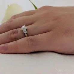 Three Stone 0.50ct F SI1 Diamond Yellow Gold/Platinum Ring