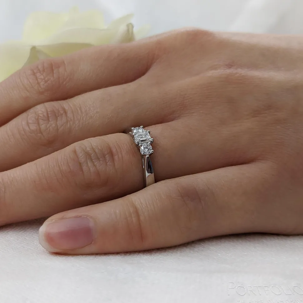 Three Stone 0.20ct F SI Diamond Platinum Ring