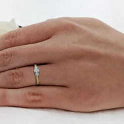 Three Stone 0.20ct F SI Diamond Yellow Gold/Platinum Ring