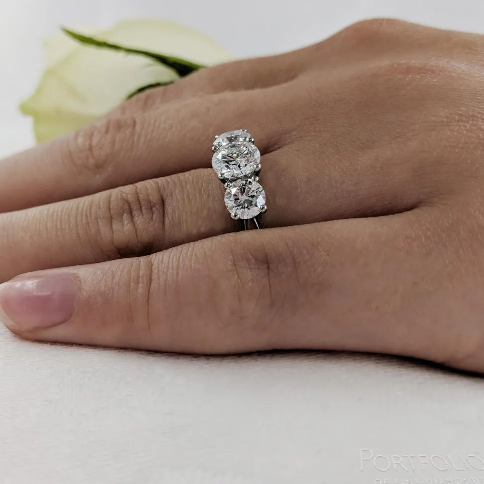 Three Stone 1.00ct F SI1 Diamond Yellow Gold/Platinum Ring