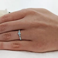 Three Stone 0.20ct F SI Diamond Platinum Ring
