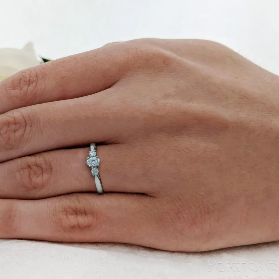 Three Stone 0.20ct F SI Diamond Platinum Ring