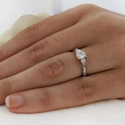 Three Stone 0.50ct F SI1 Diamond Platinum Ring