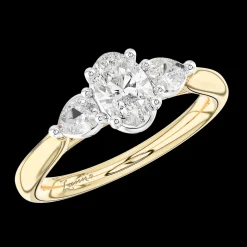 Three Stone 0.46ct F VS2 Diamond Yellow Gold/Platinum Ring