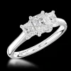 Three Stone 0.52ct F VS2 Diamond Platinum Ring