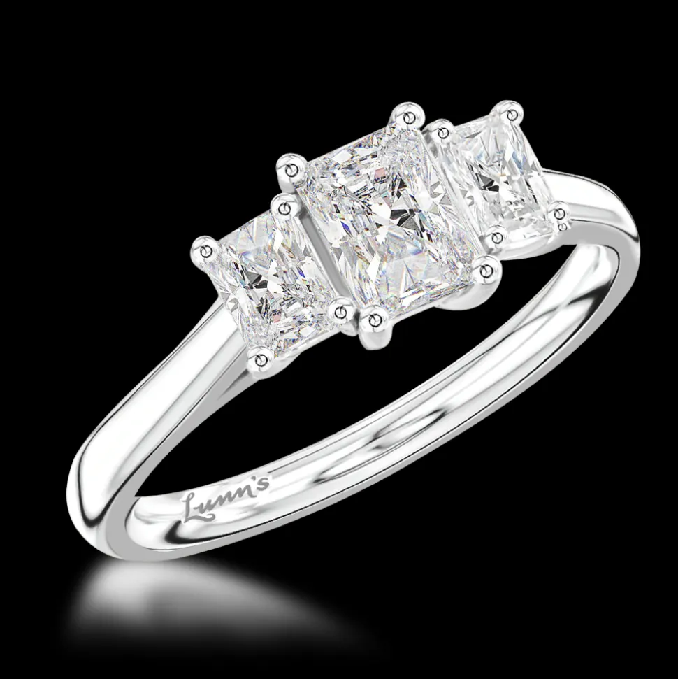 Three Stone 0.52ct F VS2 Diamond Platinum Ring