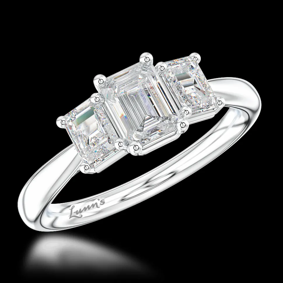 Three Stone 0.50ct F VS1 Diamond Platinum Ring