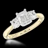 Three Stone 0.31ct F VS1 Diamond Yellow Gold/Platinum Ring