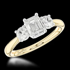 Three Stone 0.31ct F VS1 Diamond Yellow Gold/Platinum Ring