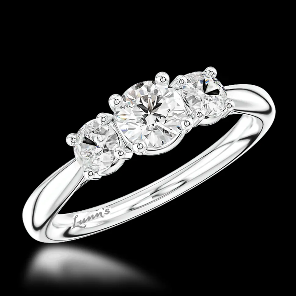 Three Stone 0.40ct F VS2 Diamond Platinum Ring