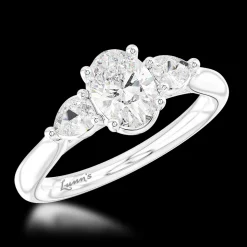 Three Stone 0.80ct F VS2 Diamond Platinum Ring