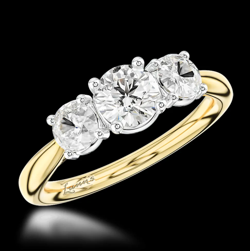 Three Stone 0.40ct F VS2 Diamond Yellow Gold/Platinum Ring