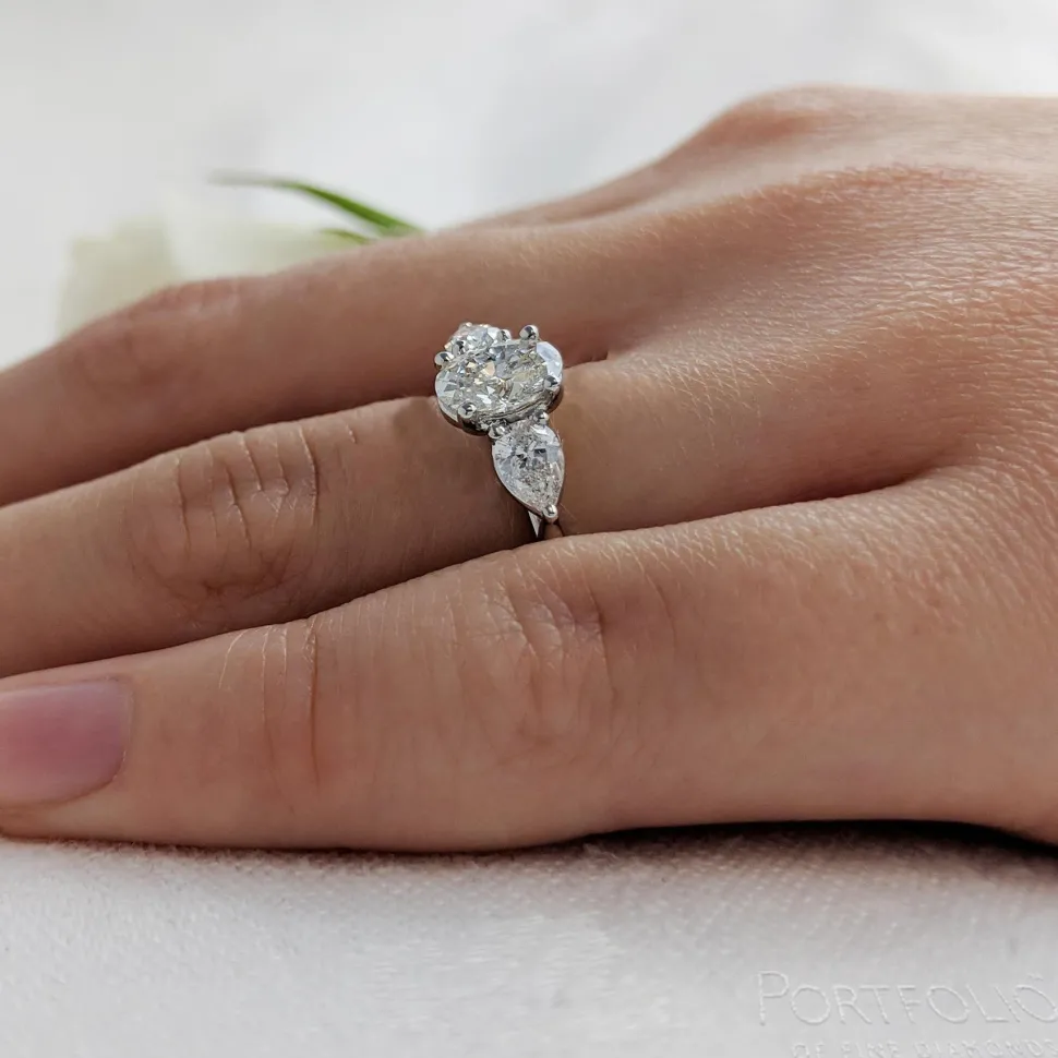 Three Stone 0.80ct F VS2 Diamond Platinum Ring