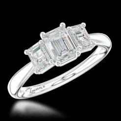Three Stone 0.70ct F VVS1 Diamond Platinum Ring