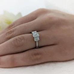 Three Stone 0.70ct F VVS1 Diamond Platinum Ring