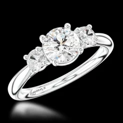 Three Stone 0.80ct G SI1 Diamond Platinum Ring