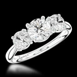 Three Stone 0.70ct G SI2 Diamond Platinum Ring