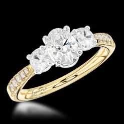 Three Stone 0.30ct G SI1 Diamond Yellow Gold/Platinum Ring