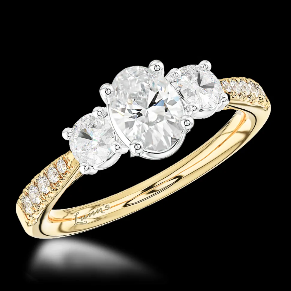 Three Stone 0.30ct G SI1 Diamond Yellow Gold/Platinum Ring