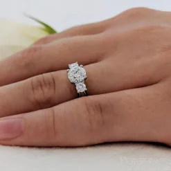 Three Stone 0.80ct G SI1 Diamond Platinum Ring