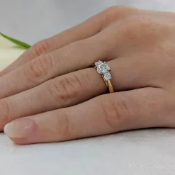 Three Stone 0.40ct G SI1 Diamond Yellow Gold/Platinum Ring