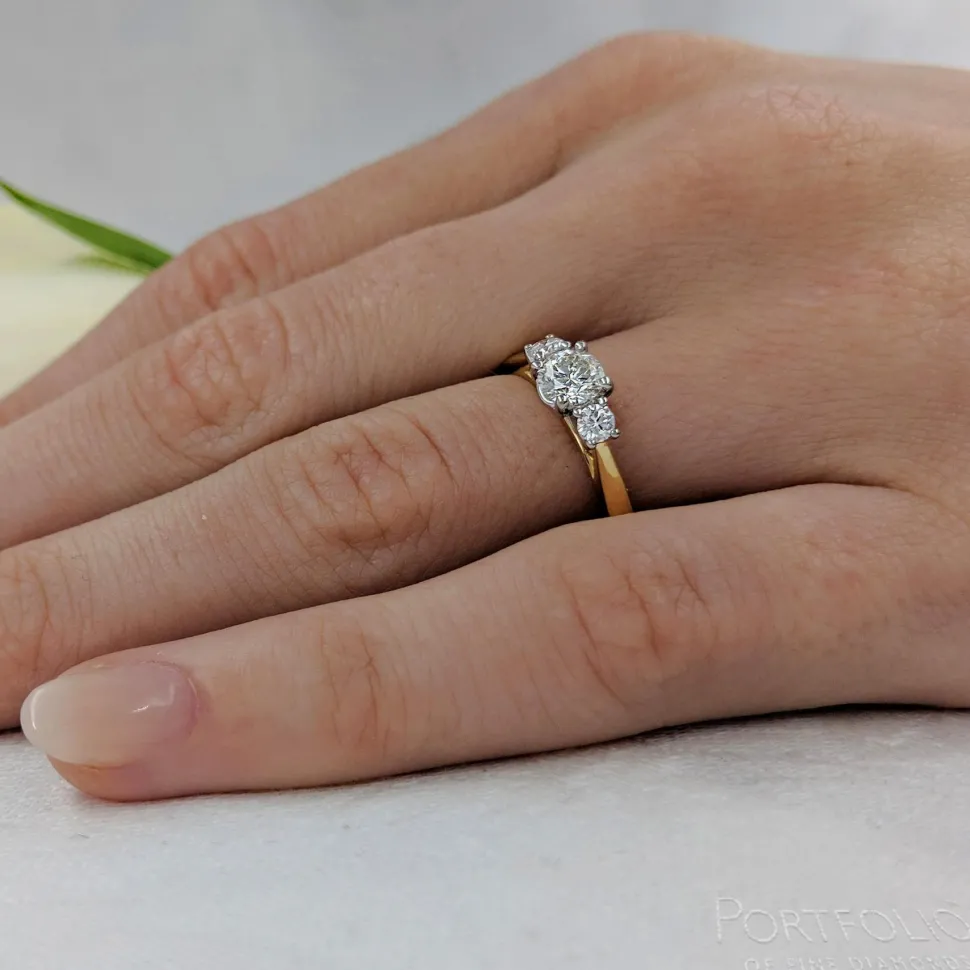 Three Stone 0.40ct G SI1 Diamond Yellow Gold/Platinum Ring