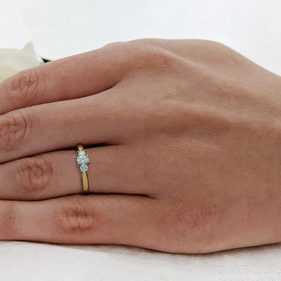 Three Stone 0.20ct G SI Diamond Yellow Gold/Platinum Ring