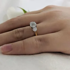 Three Stone 0.60ct G SI1 Diamond Yellow Gold/Platinum Ring