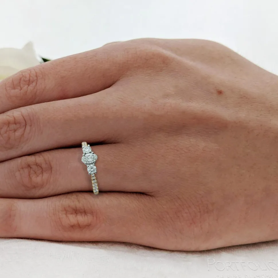 Three Stone 0.30ct G SI1 Diamond Yellow Gold/Platinum Ring
