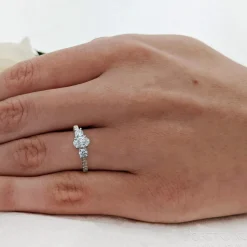 Three Stone 0.51ct G SI1 Diamond Yellow Gold/Platinum Ring