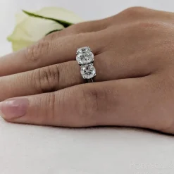 Three Stone 1.42ct G SI1 Diamond Yellow Gold/Platinum Ring