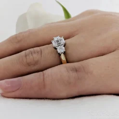 Three Stone 0.50ct G VS1 Diamond Yellow Gold/Platinum Ring