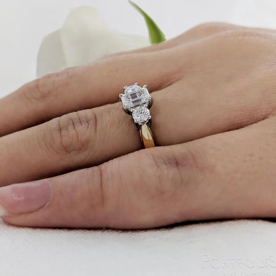 Three Stone 0.50ct G VS1 Diamond Yellow Gold/Platinum Ring